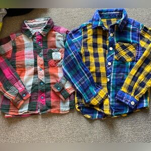 Two Plaid Kids Shirts - Multicolor